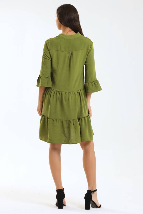 Ladies Celeste 3/4 Sleeve High-Low Tiered Dress