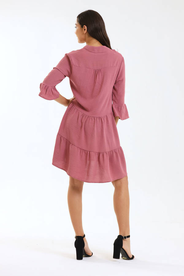 Ladies Celeste 3/4 Sleeve High-Low Tiered Dress