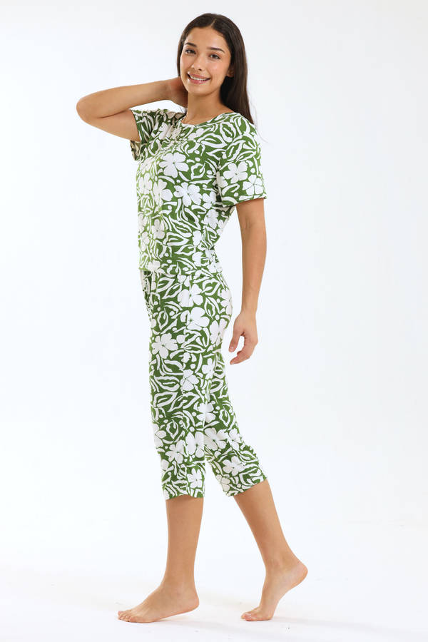Ladies Printed 3/4 Pyjama Set