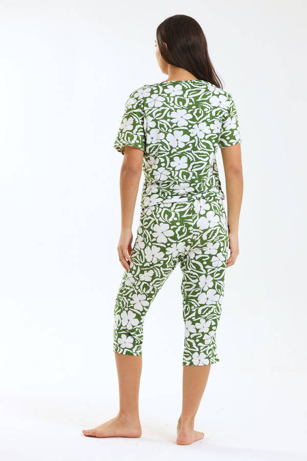 Ladies Printed 3/4 Pyjama Set