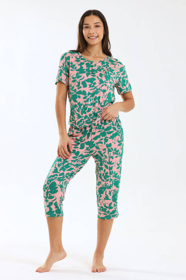 Ladies Printed 3/4 Pyjama Set