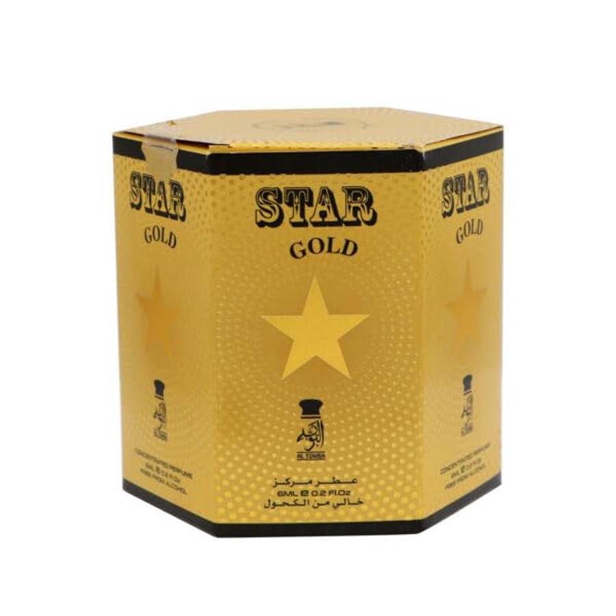 Al Towba Star Gold Roll on 6X6ML (Attar perfume oil) Perfume