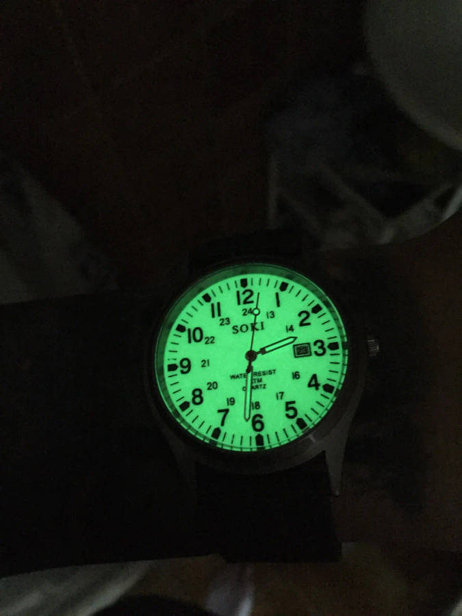 Luminous Nylon Band Military Watch Men Watches Army  Watch - Green Colour Ref 02