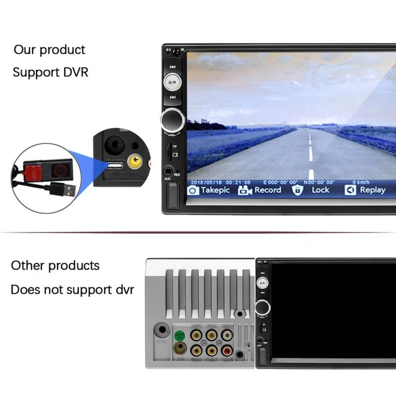 Car Bluetooth Radio Receiver MP5 Player HD 2 Din 7 inch Support FM,USB,TF Card,Mirror Link