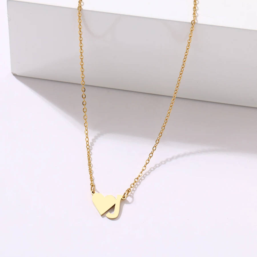 GENUINE Initial Letter ` J ` Name Choker Stainless Steel Necklace - DO NOT FADE