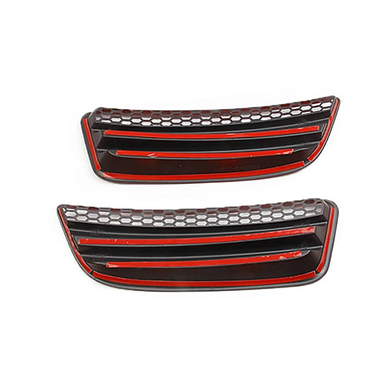 Front Bumper Honeycomb Fog Lamp Cover Tirm for Dodge Charger 2016 2017 2018 2019 2020 2021 SXT, Red