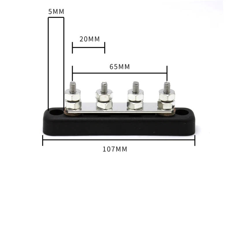 4/ 5 / 10/ 20 Way Power Distribution Bus Bar 4-bit #10-32 Screws Single Distribution Box for Car