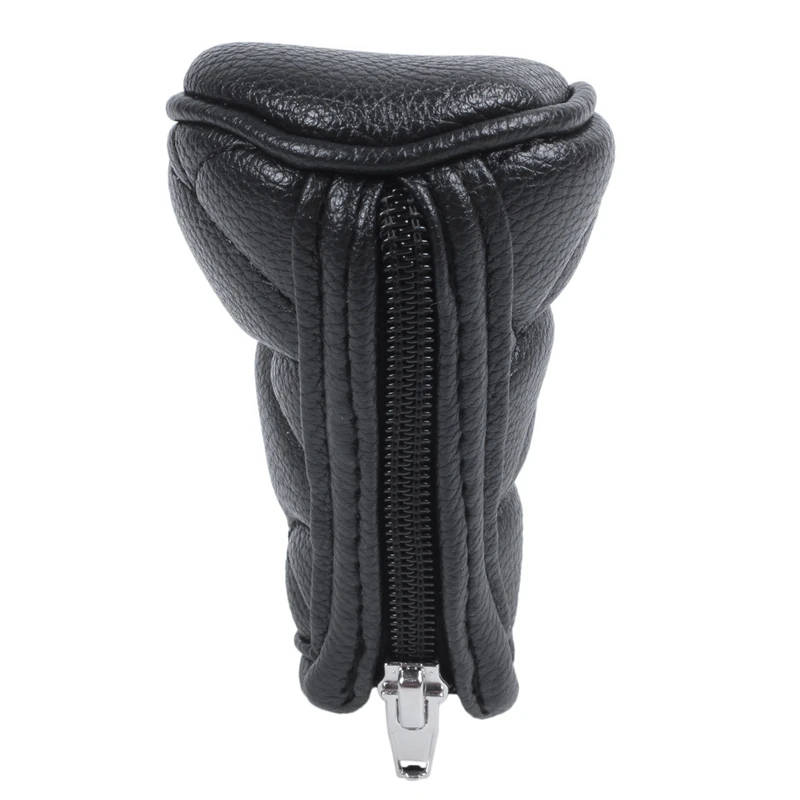 2X Anti-slip Zipper Closure Car Gear Shift Knob Cover Black