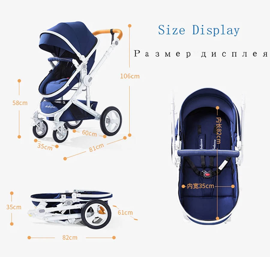 Belecoo high landscape baby stroller 2 in 1 stroller two way baby pram portable new