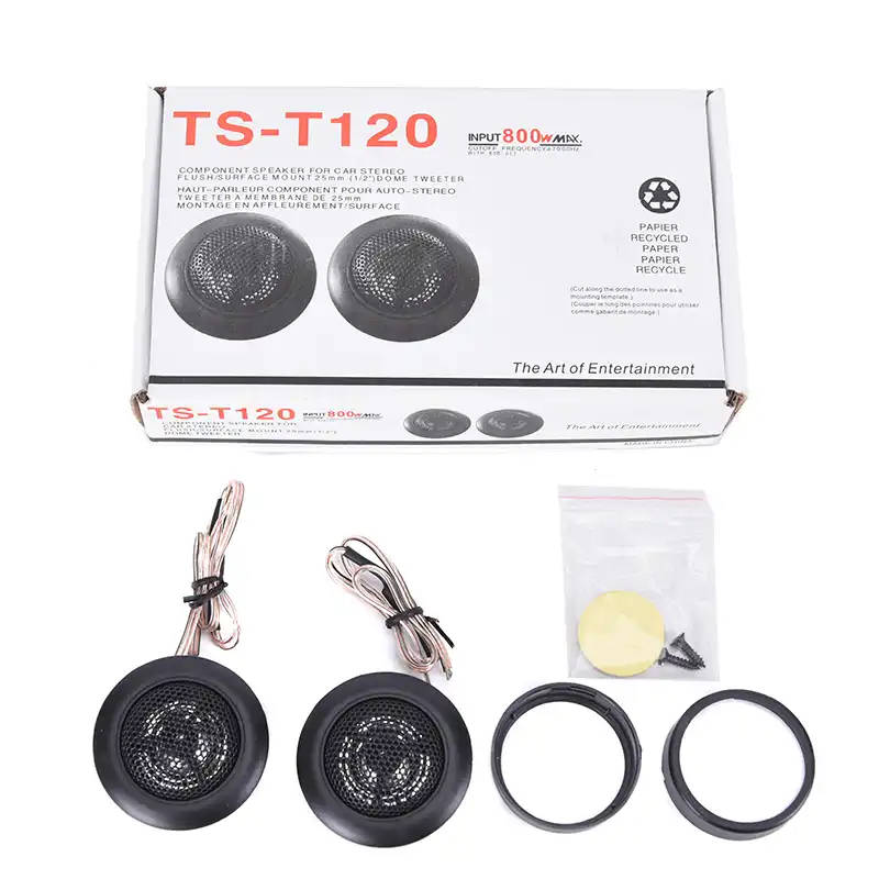 1pair New Car Dome Tweeter 800W T120 Car Dome Tweeter Audio Loudspeaker