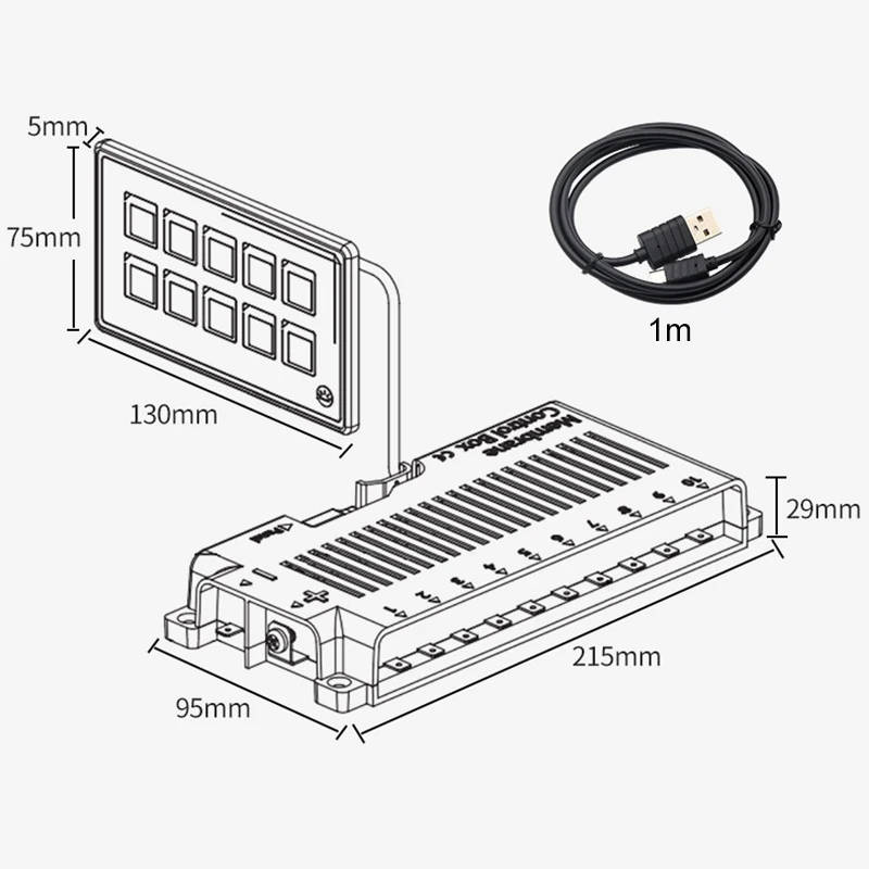 RV Switch Panel Bluetooth Mobile APP Control Yacht Modified 10-Position Switch Waterproof Panel