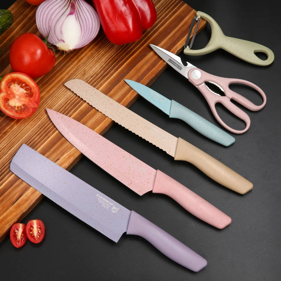 Bulk from 6//Corrugated Kitchen Knife Set 6Pcs