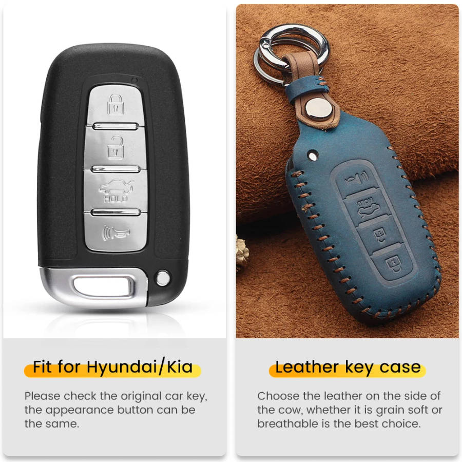 For Kia K2 K5 For Hyundai IX35 Sonata Genesis Equus Elantra Veloster Car Key Case 4 Buttons Covers