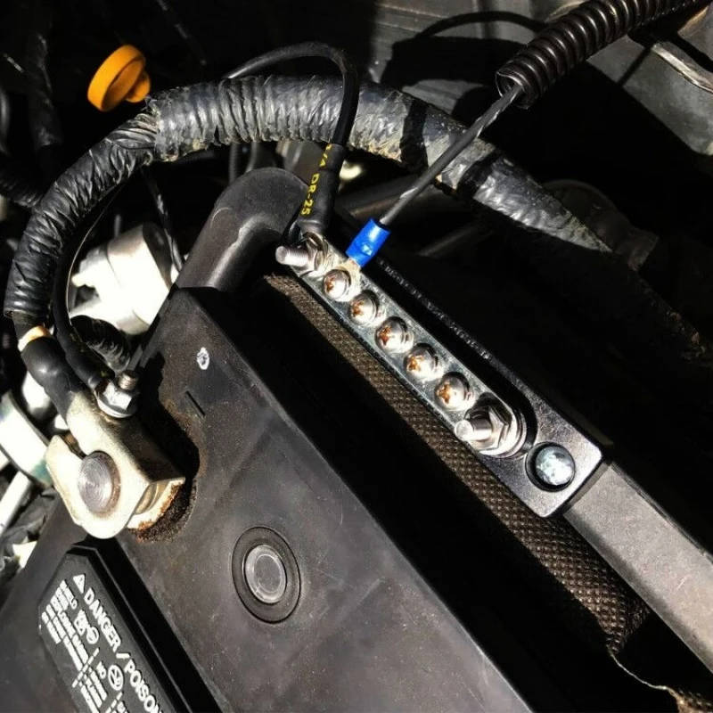 4/ 5 / 10/ 20 Way Power Distribution Bus Bar 4-bit #10-32 Screws Single Distribution Box for Car