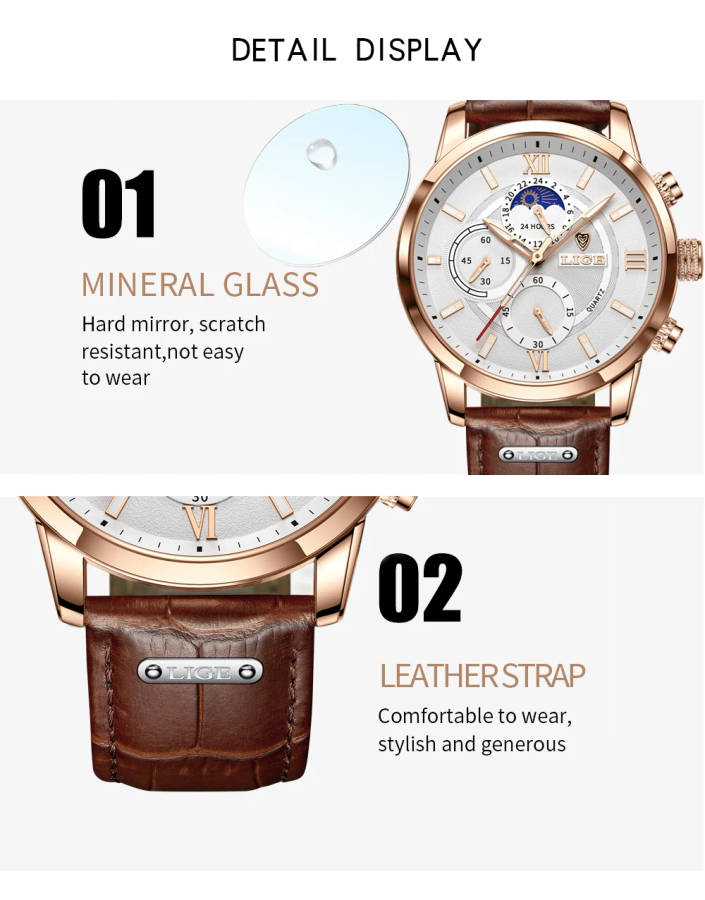 LIGE  - 8932 - Men's Watch &mdash; Shopintoo