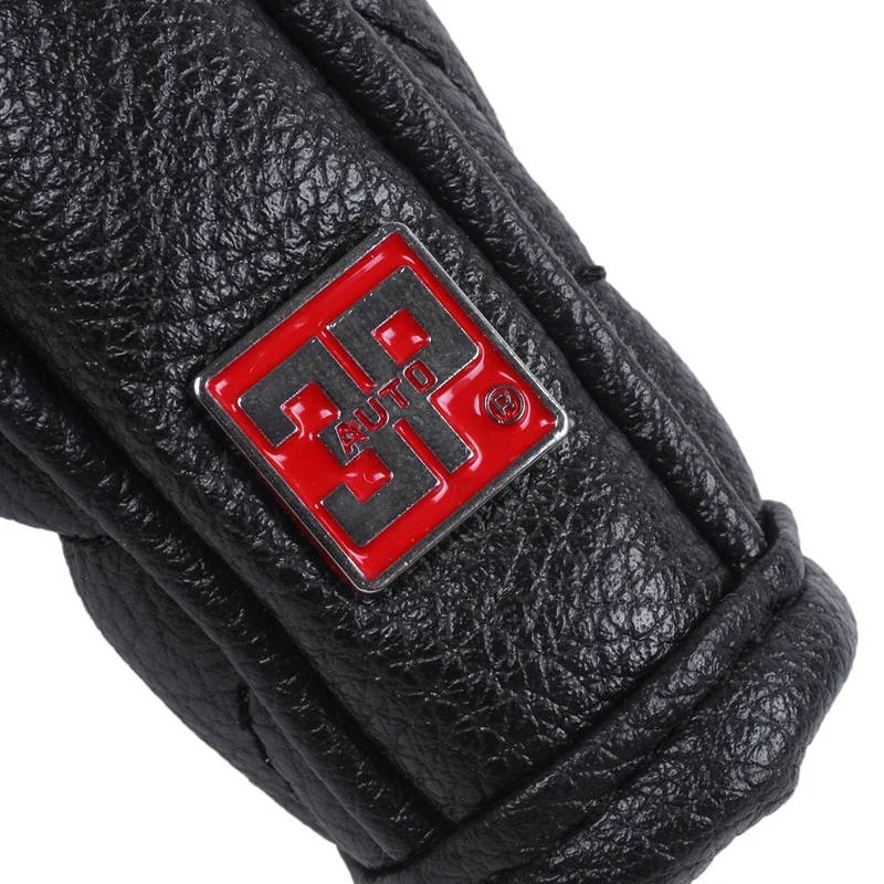2X Anti-slip Zipper Closure Car Gear Shift Knob Cover Black