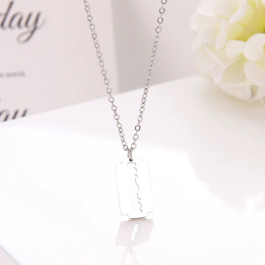 Retail Price R 850 / Genuine Stainless Steel Blade Necklace Silver Color