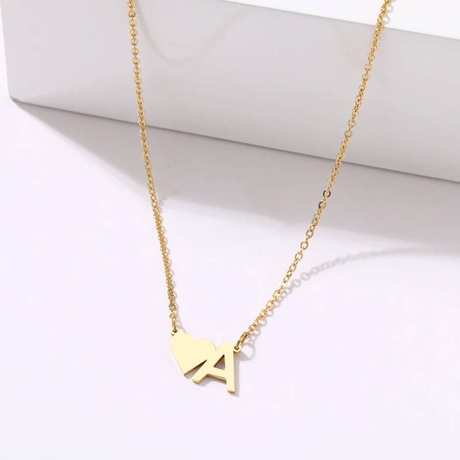 GENUINE Initial Letter ` A ` Name Choker Stainless Steel Necklace - DO NOT FADE