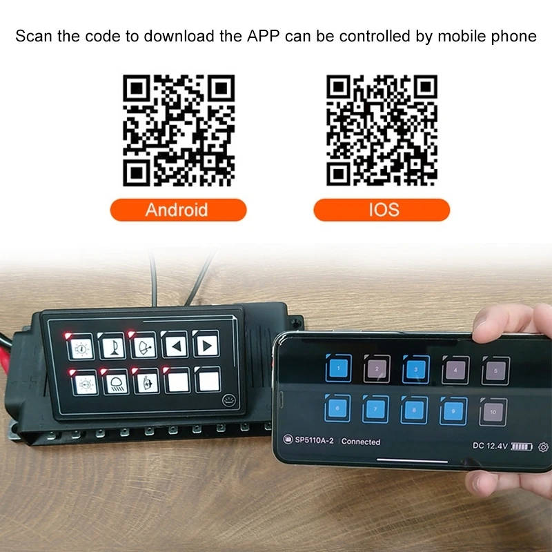 RV Switch Panel Bluetooth Mobile APP Control Yacht Modified 10-Position Switch Waterproof Panel
