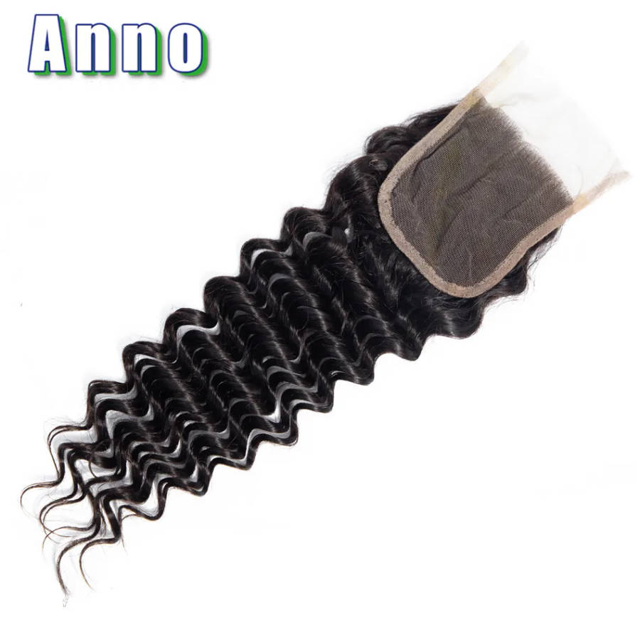 Annowig Peruvian Deep Wave Bundles With Closure (12, 14, 14 with 10 closure)