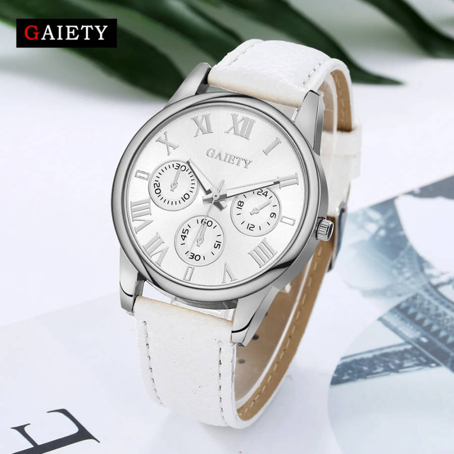 Women Leather Dress Watch.