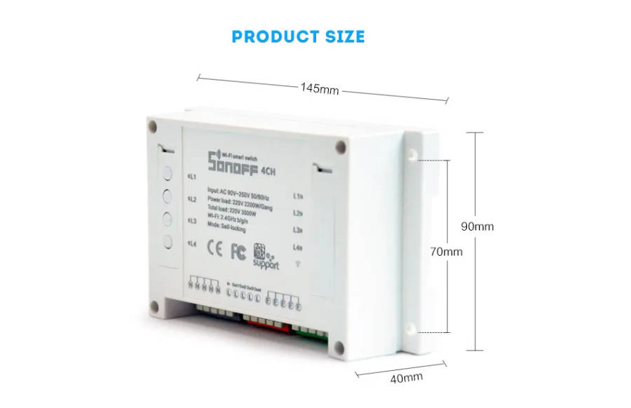 Sonoff 4CH Automation Modules WIFI Switch Smart  Wireless On/Off Remote Control Switches 10A/2200W