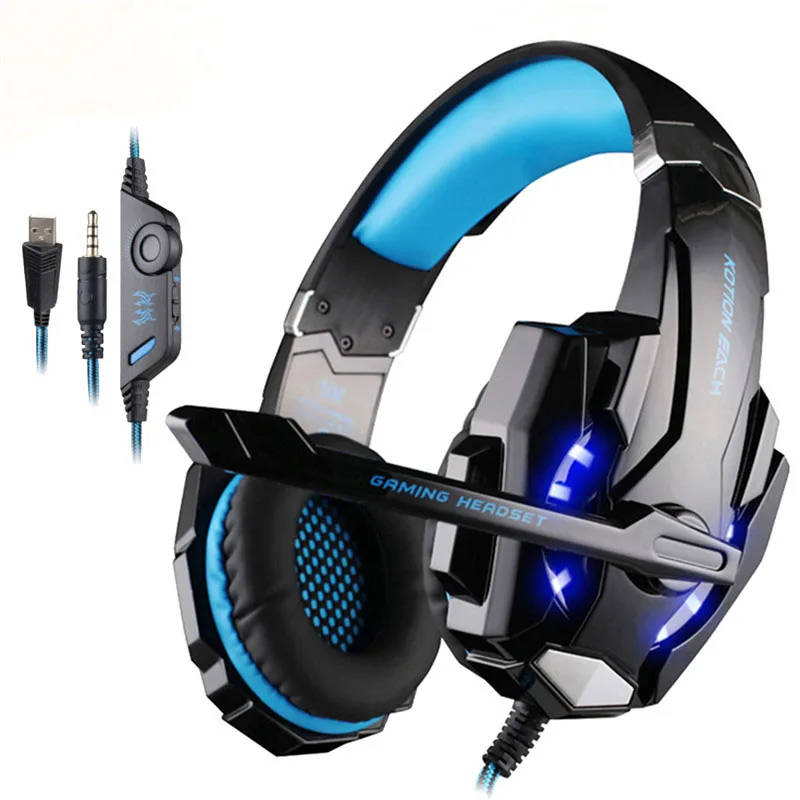 Kotion G9000 Gaming Headphones with Mic - Blue - OPEN BOX