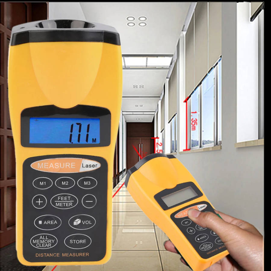 Digital Ultrasonic and Laser Point Distance Measure