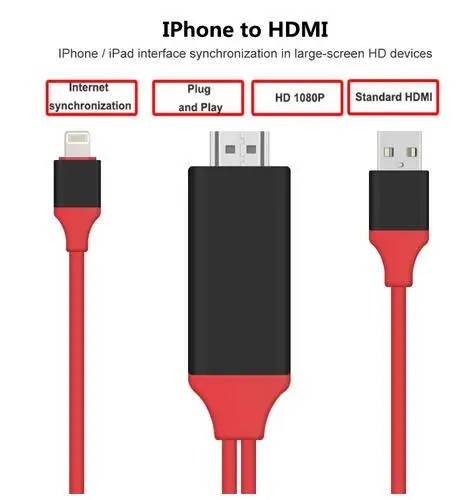 8 Pin to HDMI Converter Adapter For iPhone 5 5S 6 6s 7 plus iPad 4/Mini/Air MHL to HDMI 1080P HDTV Adapter AV USB Cable