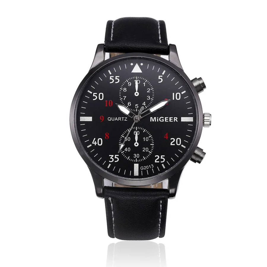 Mens Watches Luxury  -  Black Strap.