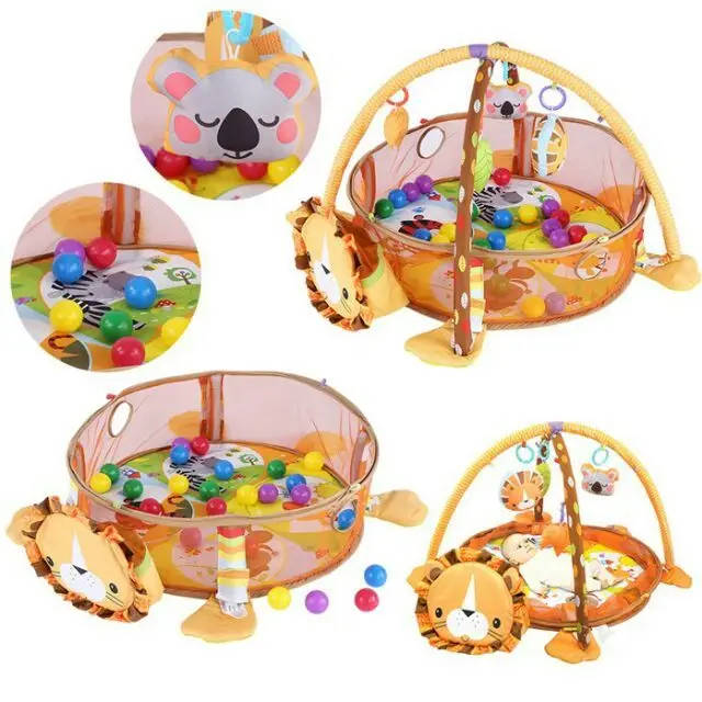 3 In 1 Baby Play Mat Round Lion Turtle Crawling B