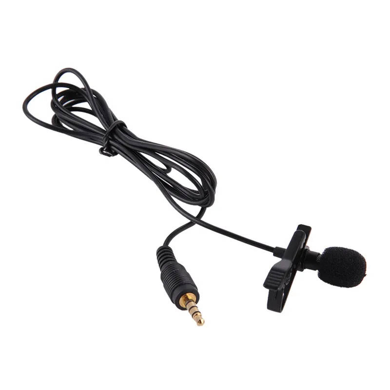 Portable Clip-on Lapel Lavalier Microphone 3.5mm Jack Hands-free Mini Wired Condenser Microphone for