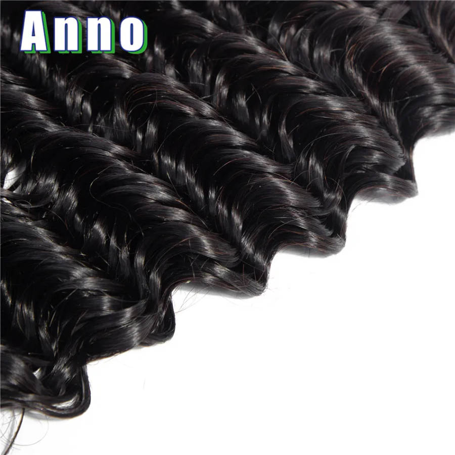 Annowig Peruvian Deep Wave Bundles With Closure (12, 14, 14 with 10 closure)