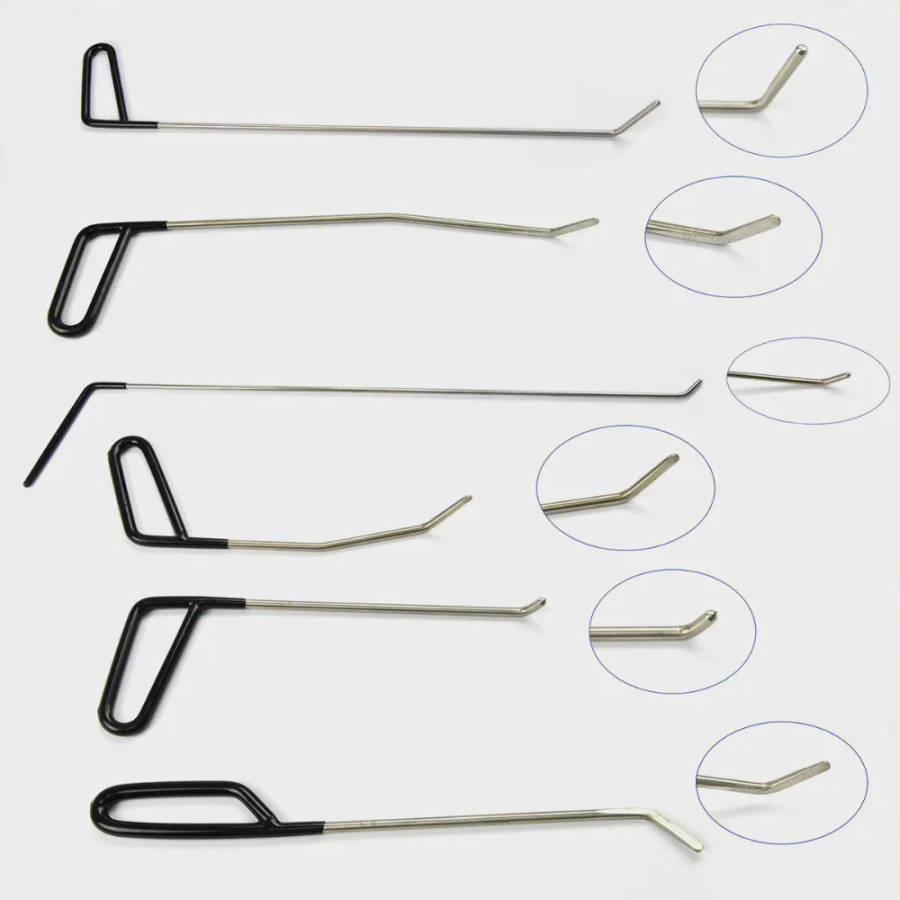 Automotive Paintless Dent Repair Tools Kit Dent Remover PDR Hail Repair Tool Metal Tap Down PDR Rods(C1-C6) (1)