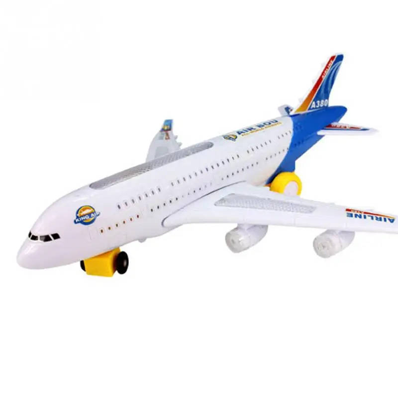 Hot new airplane toys airplane electric airplane model in motion blinking lights music sounds kids t