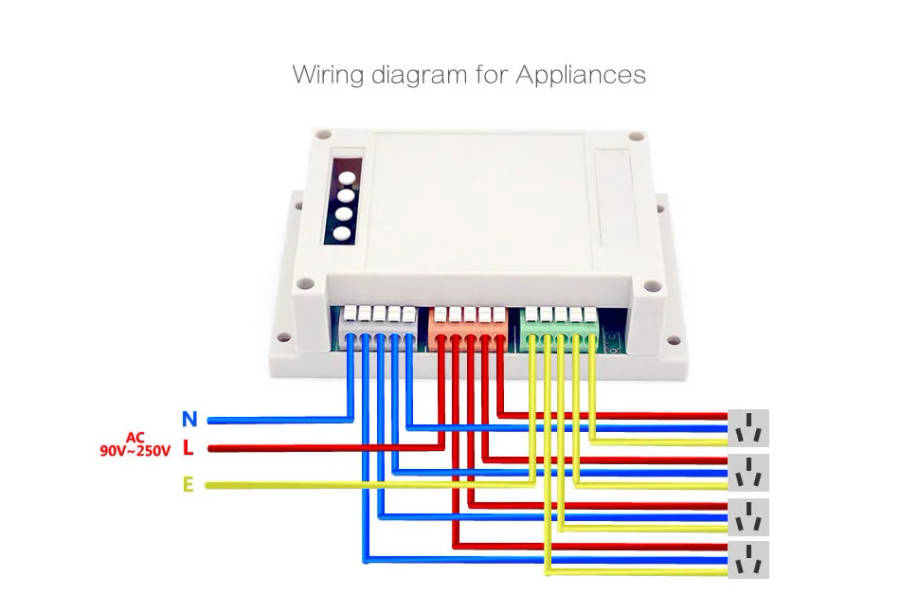 Sonoff 4CH Automation Modules WIFI Switch Smart  Wireless On/Off Remote Control Switches 10A/2200W