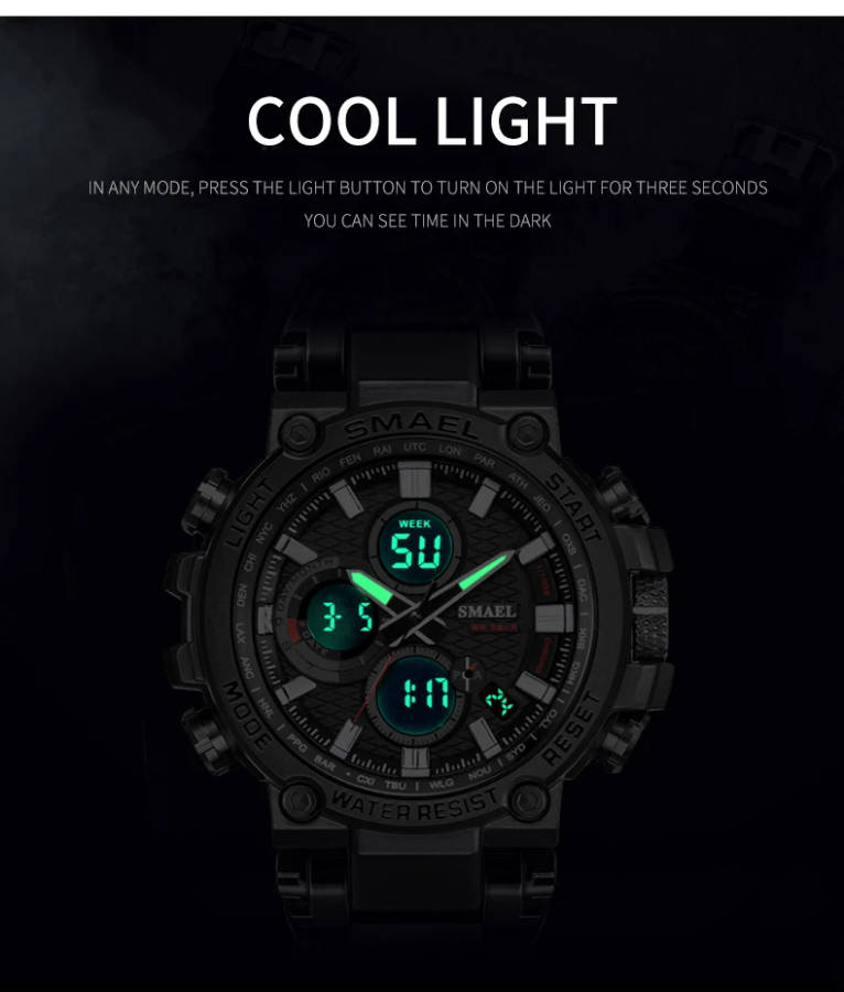 SMAEL Shock Proof Sports Chrono Turq Edition 5ATM WATER RESISTANT **BRAND NEW**