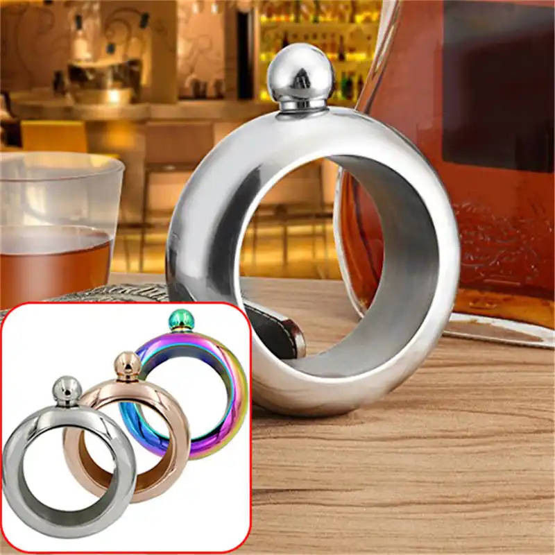 Stainless Steel Bangle flask Bracelet Hip Flask Portable Round Elegant Wine Mixed Bottle 3.5 oz Whiskey Alcohol Drinkware Flasks