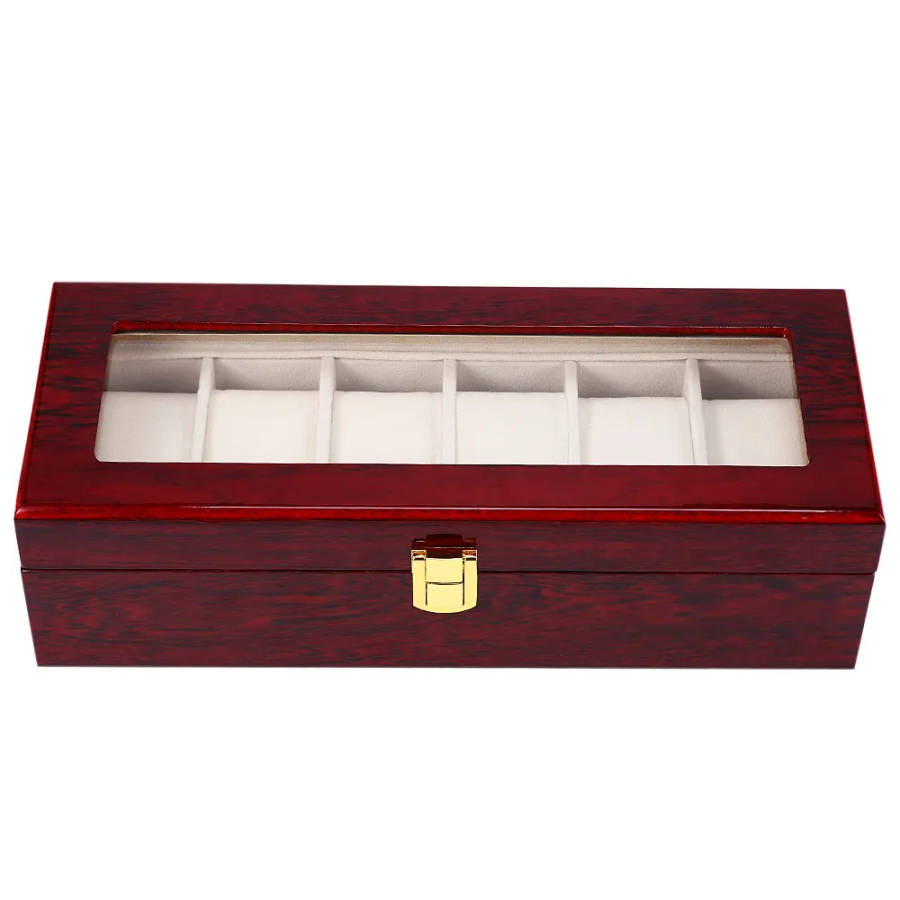 High Quality 6 Slots Luxury Wood Watch Display Case Watches Box Elegant  Jewelry Storage Organized caixa para relogio|watch box display|watch tv on  lcd monitorbox craft - AliExpress