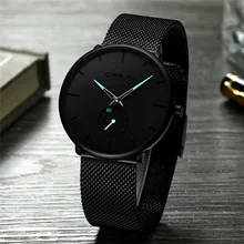CRRJU Luxury Ultra Thin Stainless Steel Waterproof Sport Watch For Men