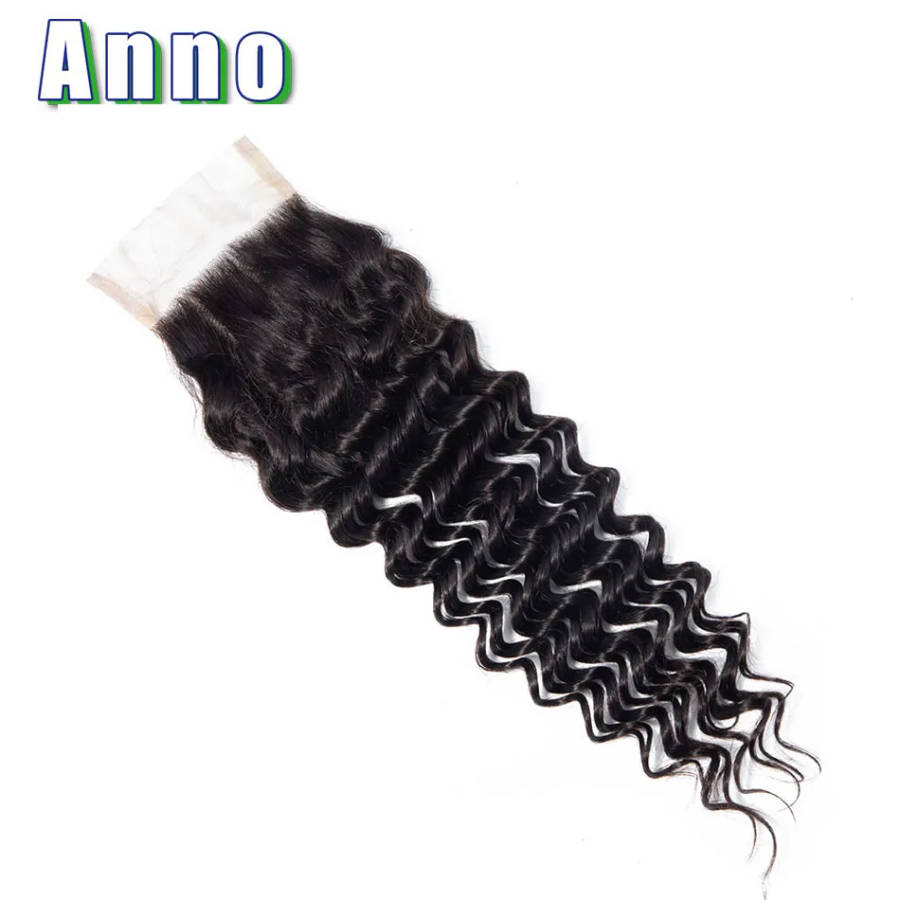 Annowig Peruvian Deep Wave Bundles With Closure (12, 14, 14 with 10 closure)