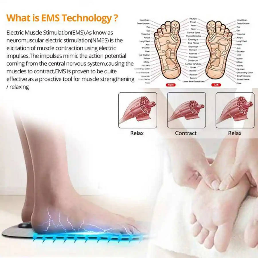 USB EMS Electric Foot Muscle Massager Foot Mat 6 Modes To Promote Blood Circulation Relax Muscle Pressure