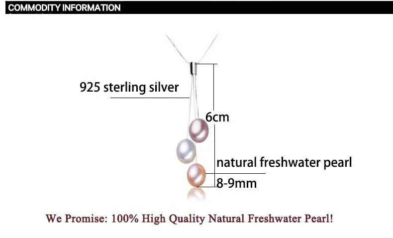 100% GENUINE PEARL -  Genuine 925 Sterling Silver Necklace - White PEARL