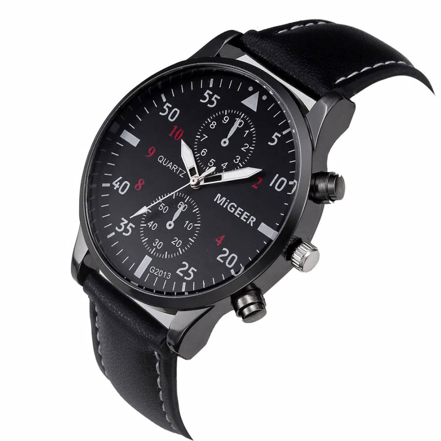 Mens Watches Luxury  -  Black Strap.
