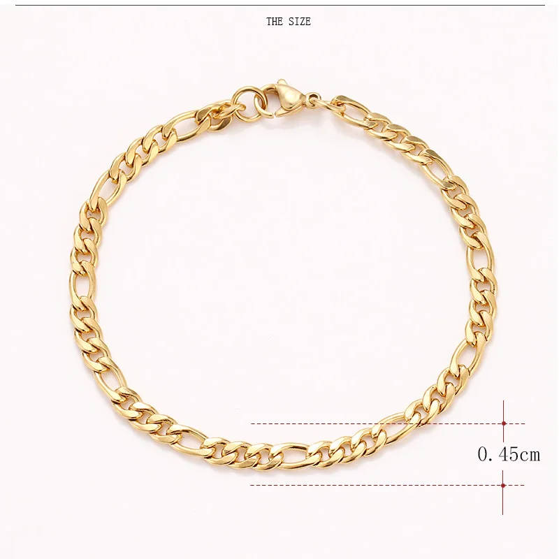 Genuine 316L Stainless Steel Chain Bracelets - Gold Color