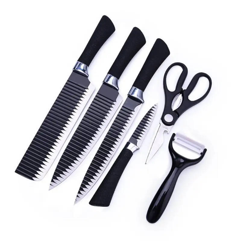 6 Piece Non-Stick Coated Kitchen Knife Set