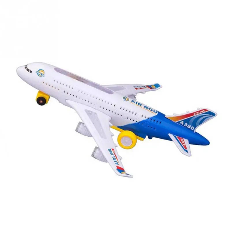 Hot new airplane toys airplane electric airplane model in motion blinking lights music sounds kids t