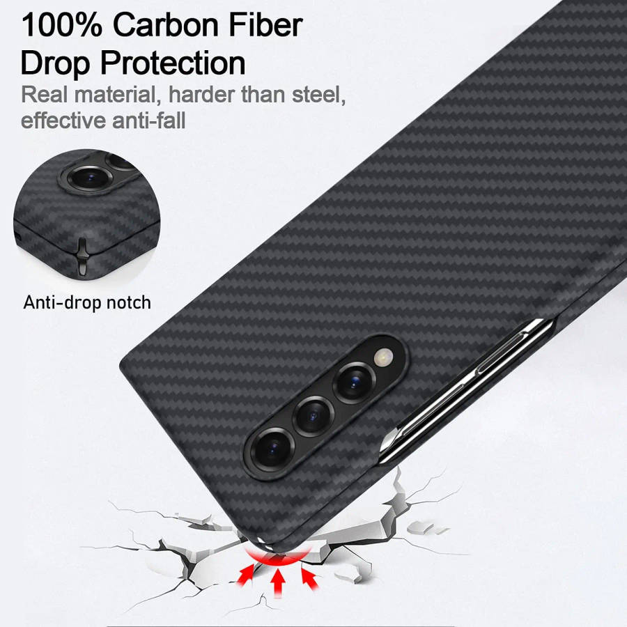 Luxury Pure Carbon Fiber Case for Samsung Galaxy Z Fold 3 Ultra-thin Aramid Fiber Fold 3 P