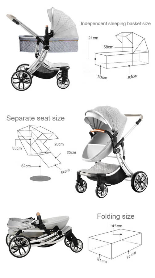 Baby Stroller High Landscape Carriage 2020 New 2 In 1 Infant Travel Pram Baby Carriage Portable Cart