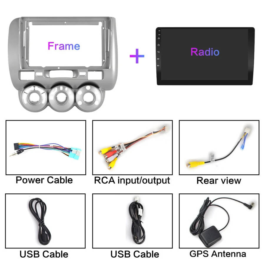 2Din Android 10 Car for HONDA JAZZ City 2002-07 Car Radio GPS Navigation WIFI RDS DSP IPS